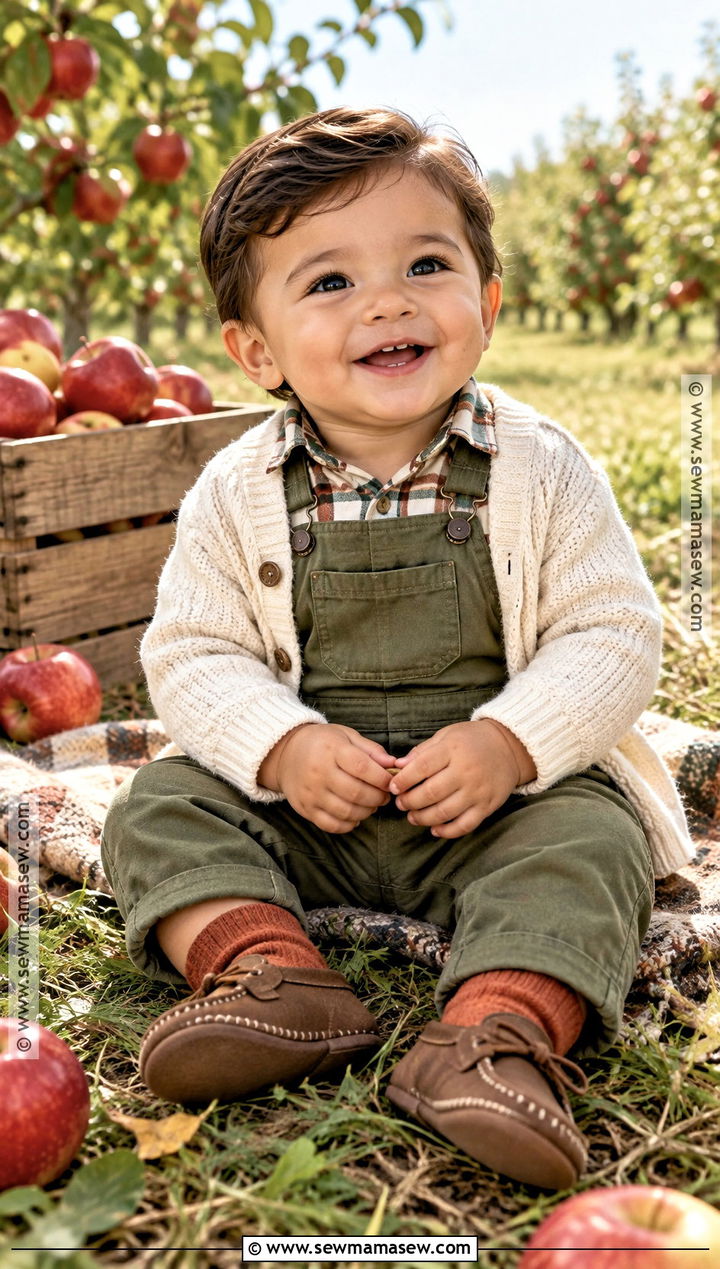 Olive Baby Boy Overalls With Plaid Shirt - 15 baby boy overalls outfit fall