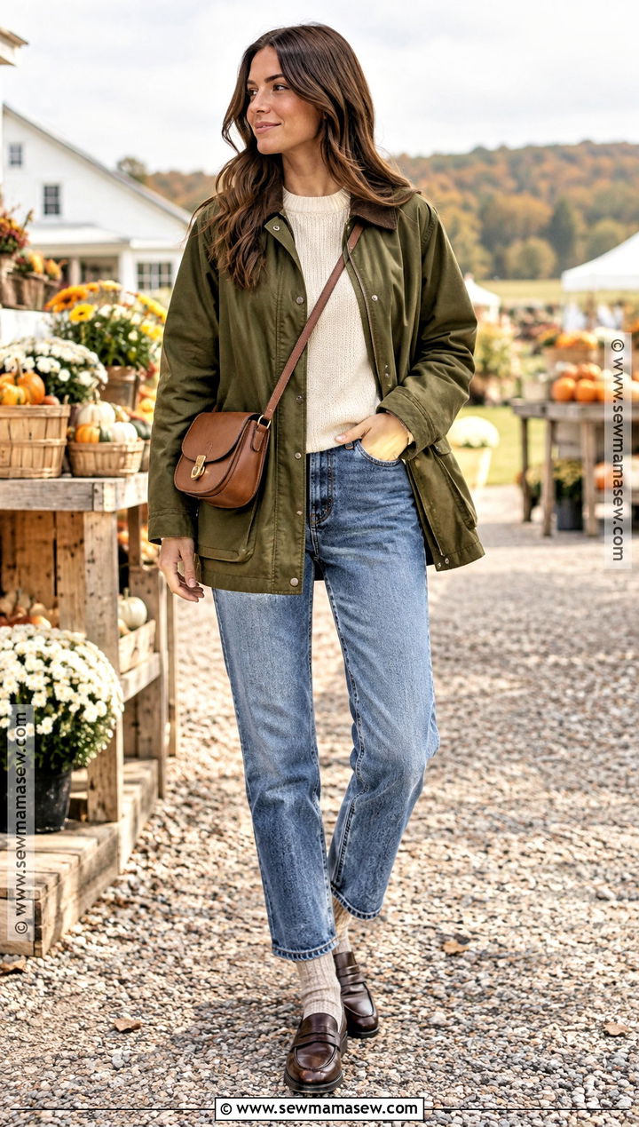 Olive Barn Jacket Brunette Fall Outfit - 20 Fall Outfits Brunette