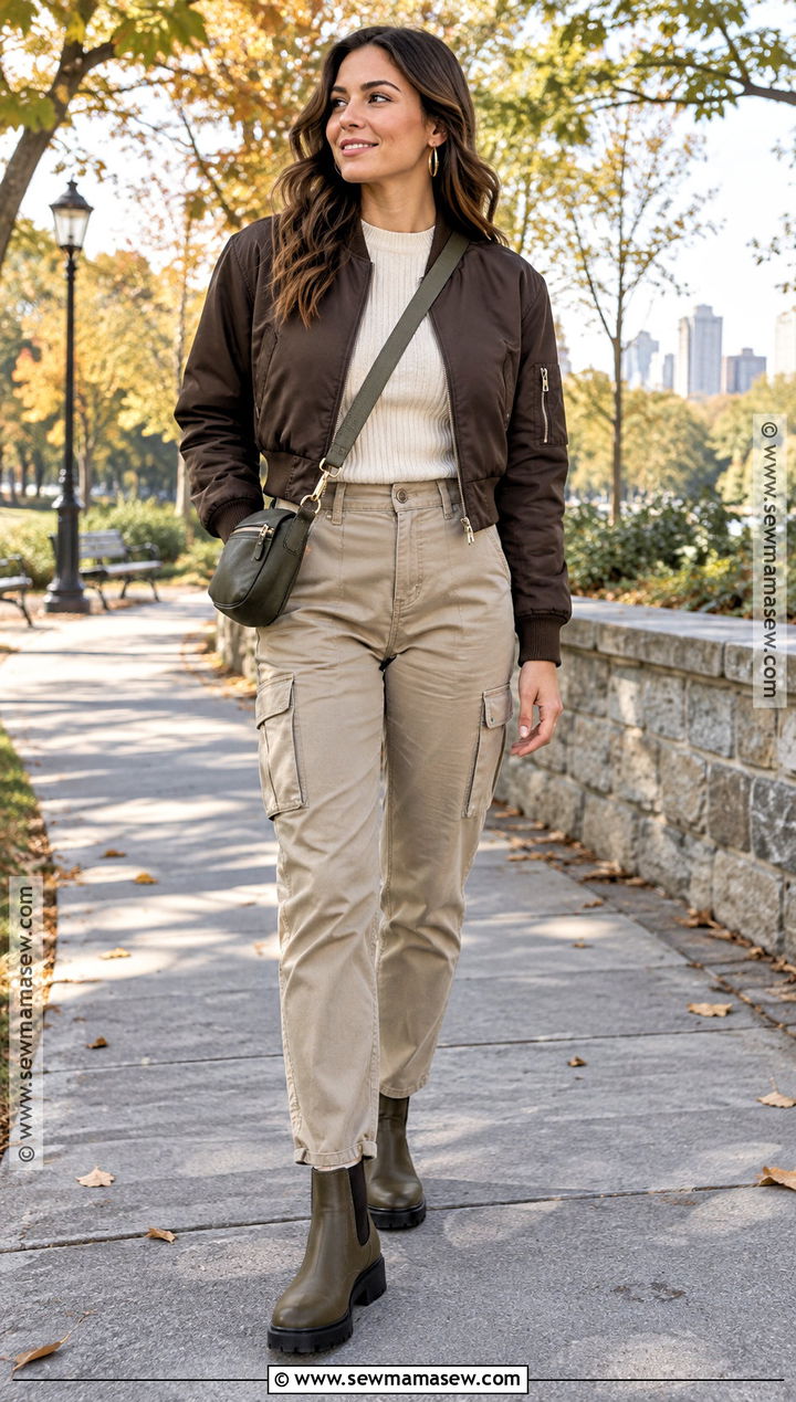 Olive Boots With Cargo Pants and a Knit - 25 autumn boots