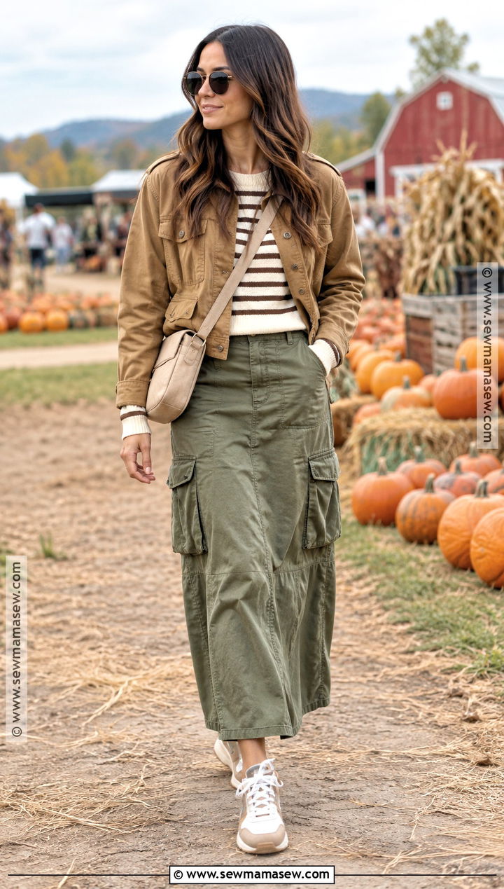 Olive Cargo Skirt Pumpkin Patch Outfit - 20 skirt pumpkin patch outfit ideas
