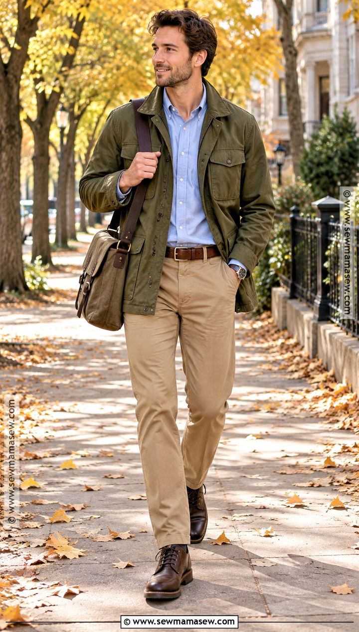 Olive Field Jacket Autumn Outfit - 15 Men Style Outfits Autumn 2026