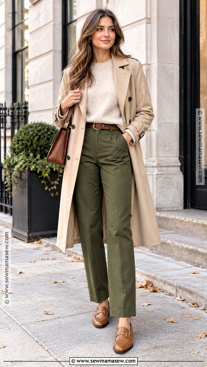 Olive Green And Beige Fall Outfit - 20 Fall Palette Outfits