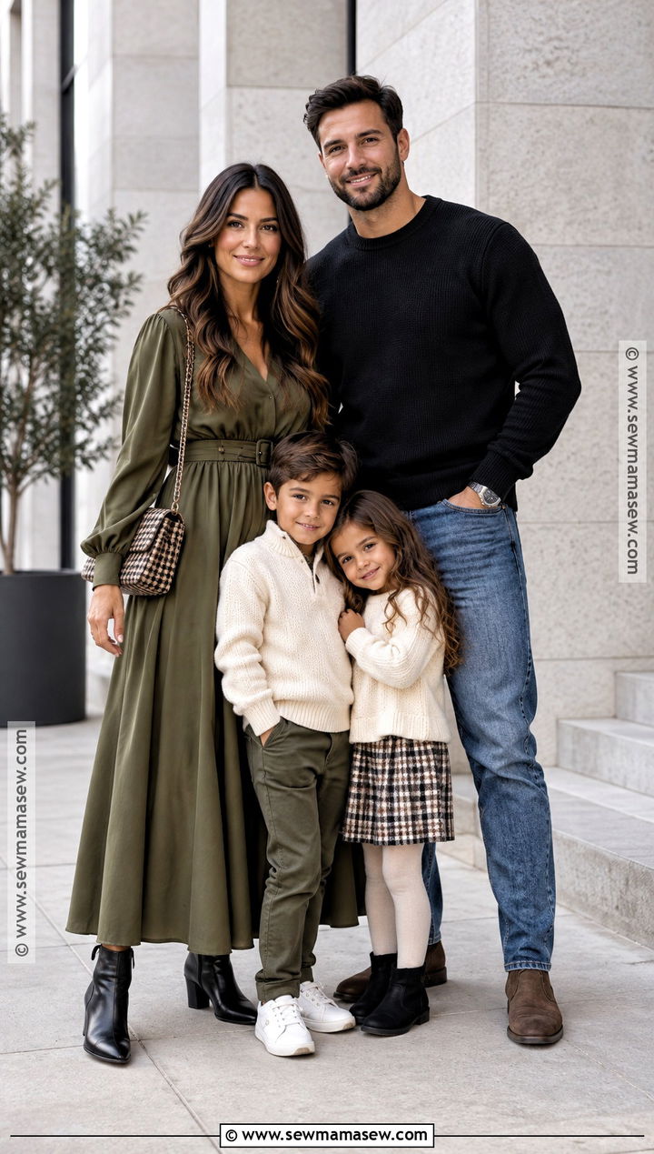 Olive Green And Black Family Outfit - 15 fall family photos outfits olive green