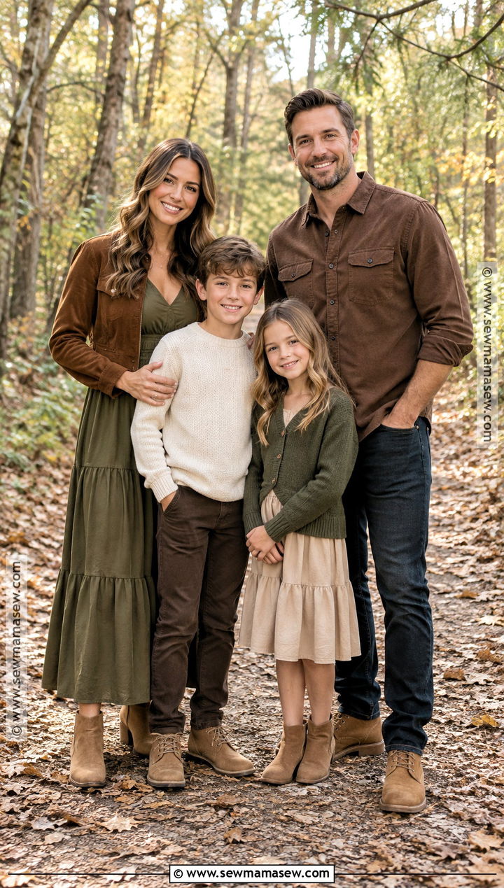 Olive Green And Brown Family Outfits - 15 fall family photos brown outfits