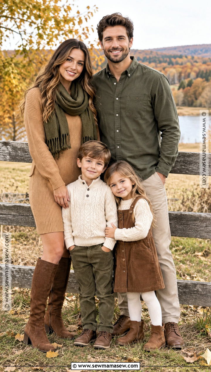 Olive Green And Camel Family Outfit - 15 fall family photos outfits olive green
