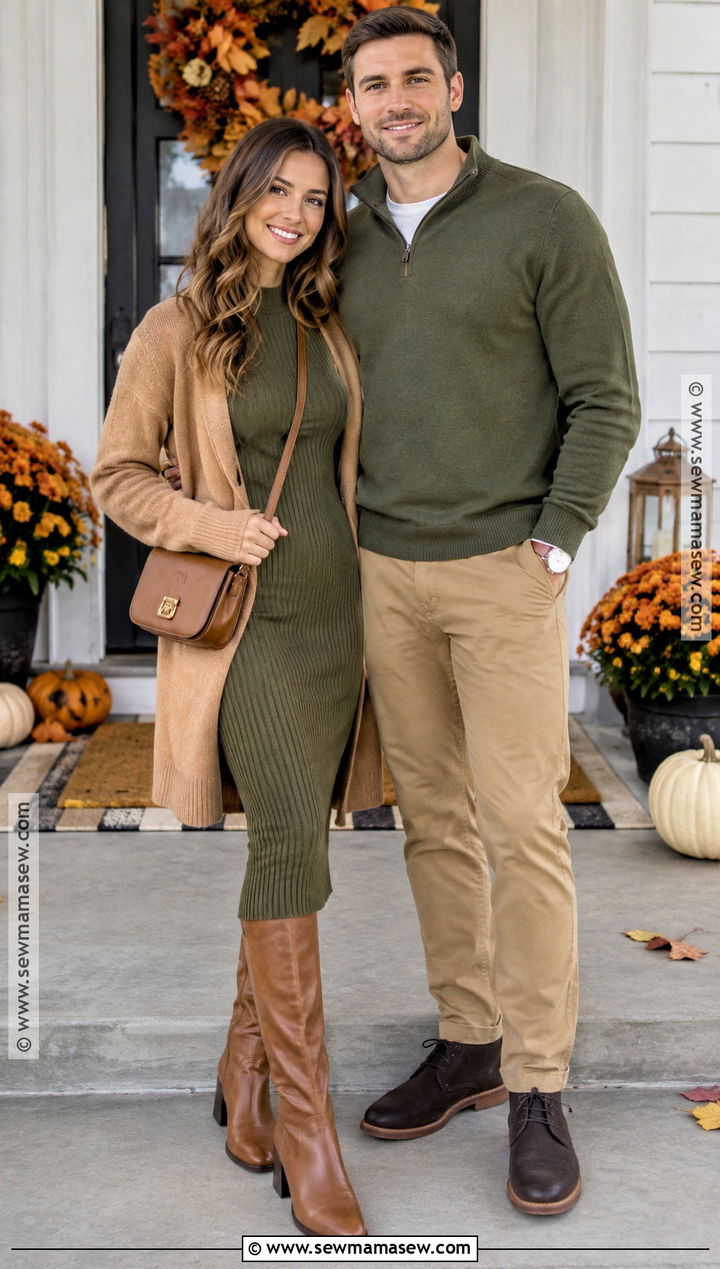 Olive Green And Camel Thanksgiving Outfit - 20 Thanksgiving Outfit Ideas for Couples