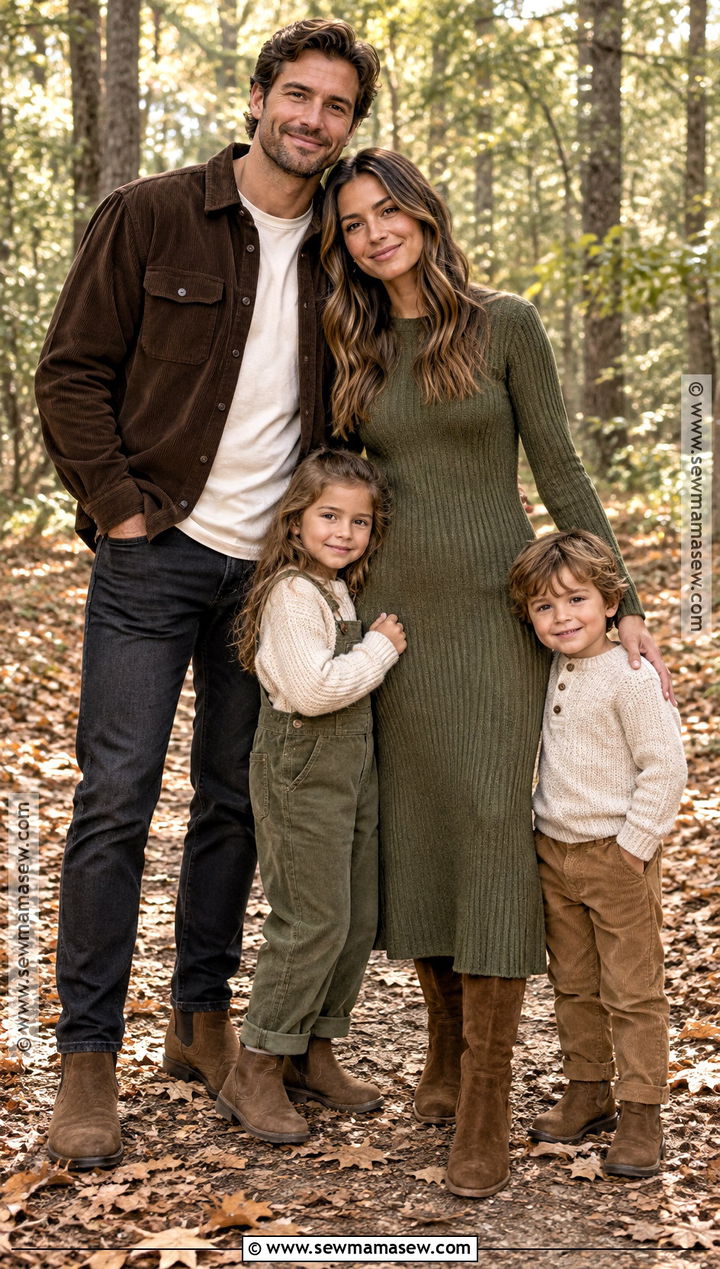 Olive Green And Chocolate Brown Family Outfit - 15 fall family photos outfits olive green
