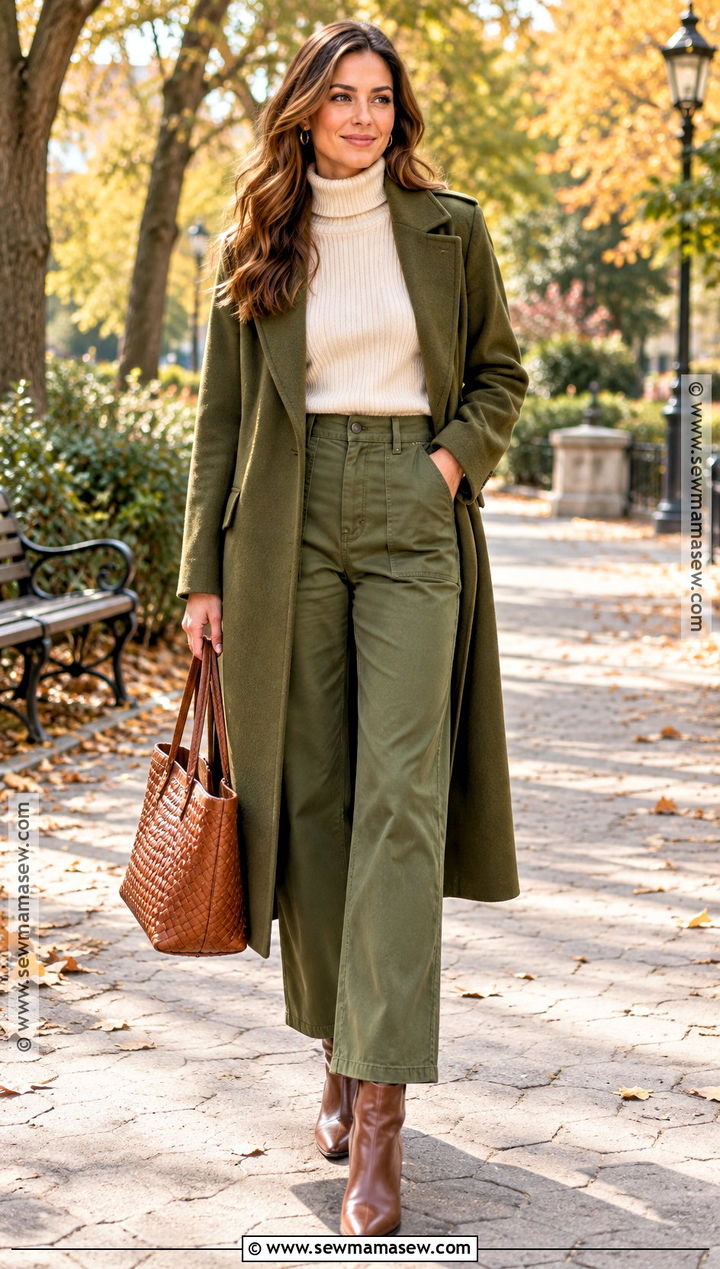 Olive Green And Cream Fall Outfit - 20 fall outfit color combos
