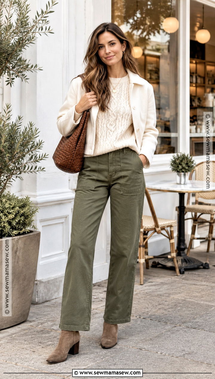 Olive Green And Cream Fall Outfit - 20 fall color palette clothes