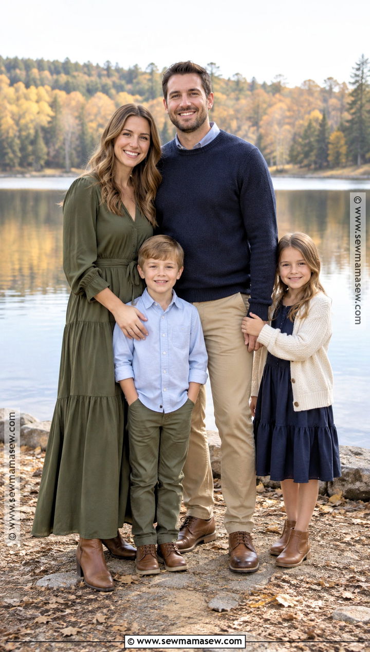 Olive Green And Navy Family Outfit - 15 fall family photos outfits olive green