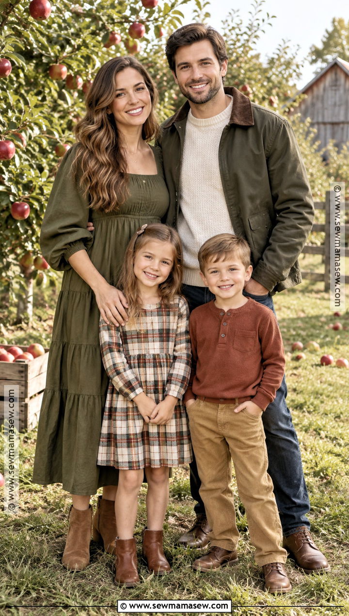 Olive Green And Plaid Family Outfit - 20 Fall Family Pictures Outfits Olive Green