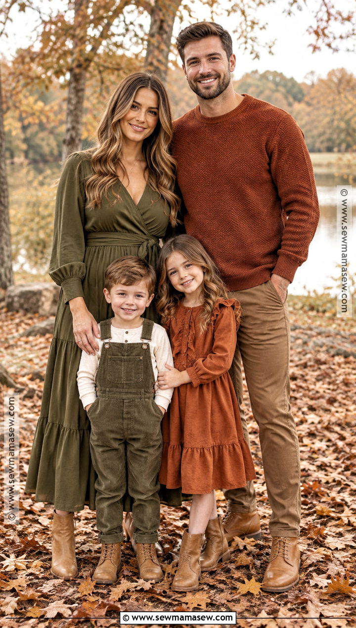 Olive Green And Rust Family Outfit - 15 fall family photos outfits olive green