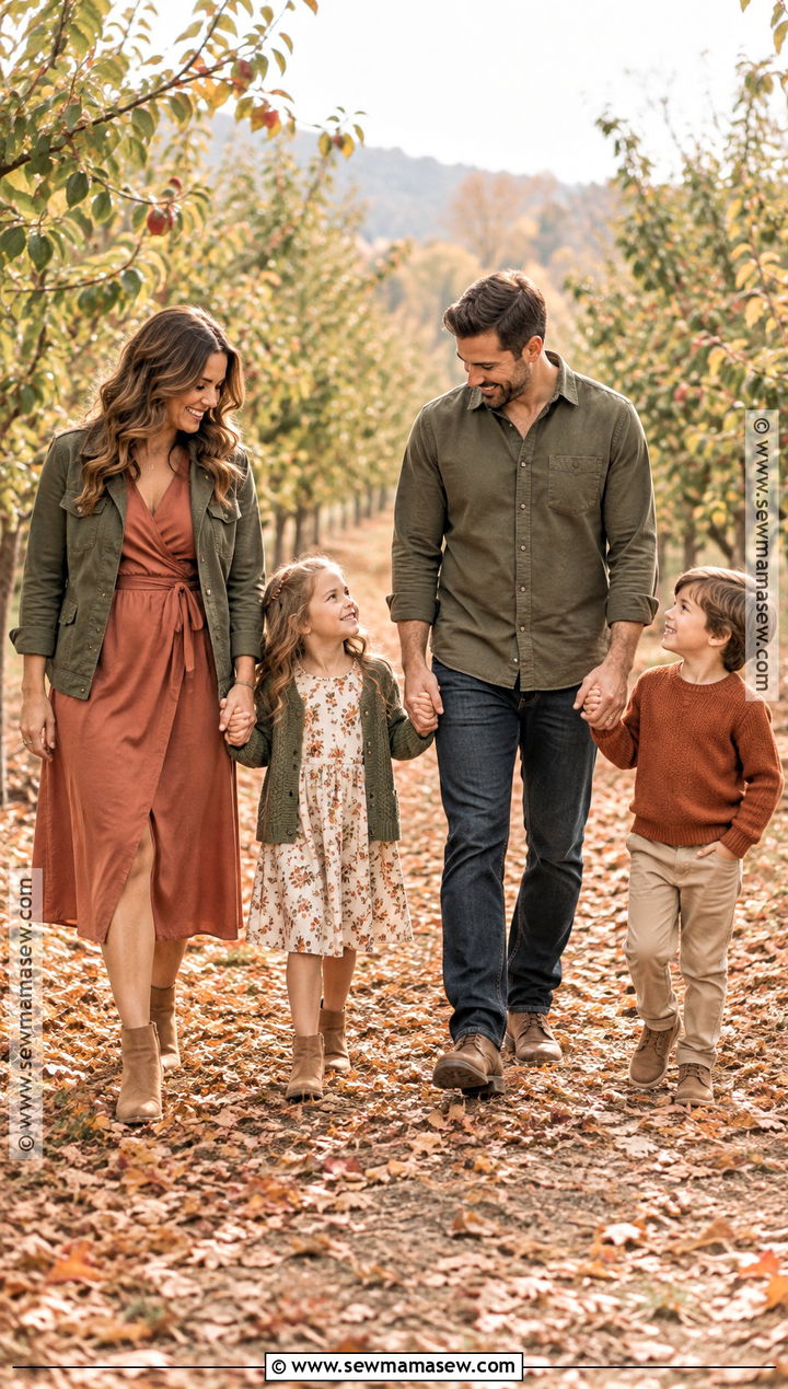 Olive Green And Terracotta Family Photo Outfit - 20 fall family pictures outfits green