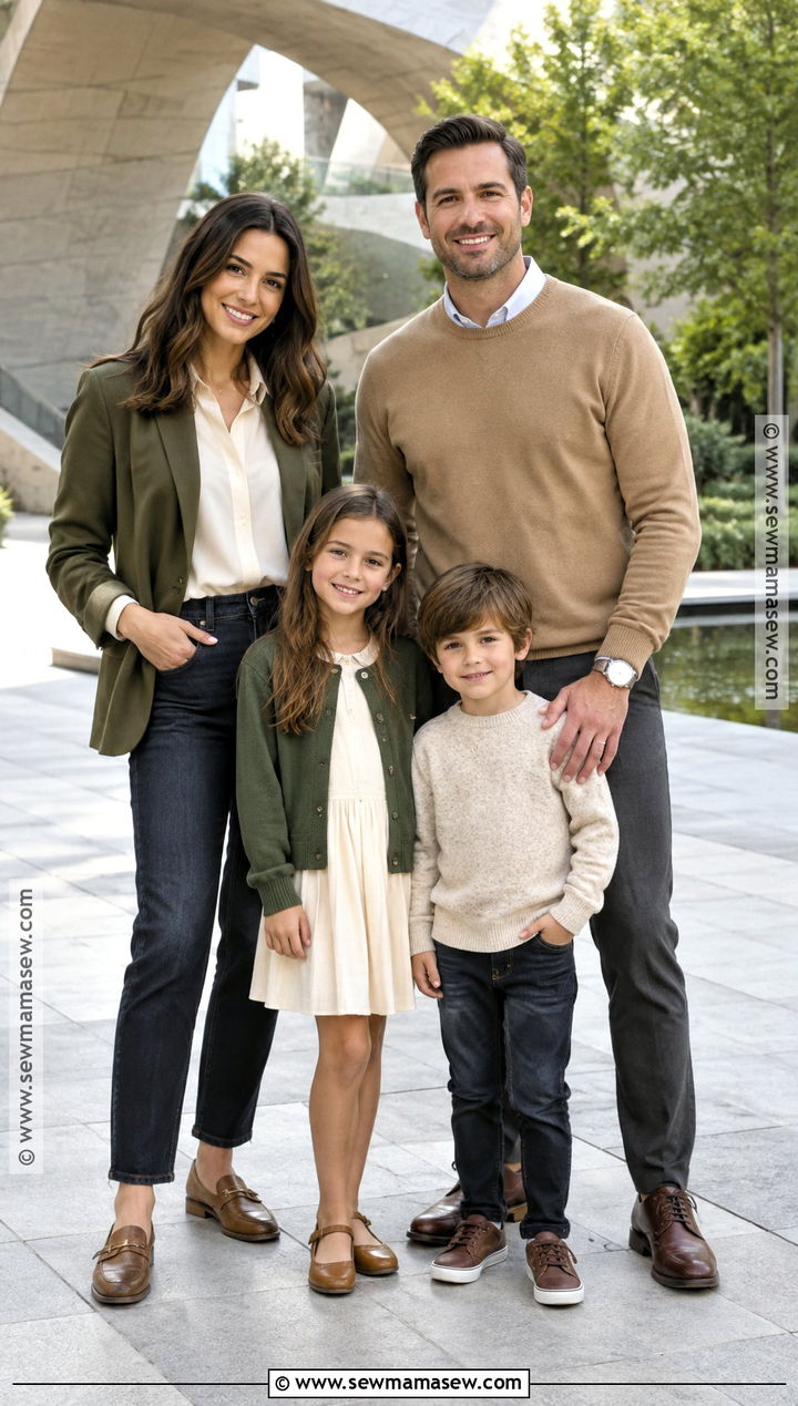 Olive Green Blazer Family Outfit - 20 Fall Family Pictures Outfits Olive Green