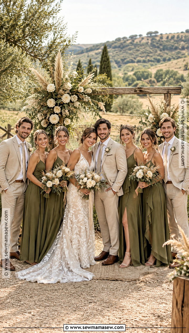 Olive Green Bridesmaid Dresses With Tan Groomsmen Suits - 15 fall wedding bridesmaid dresses and groomsmen