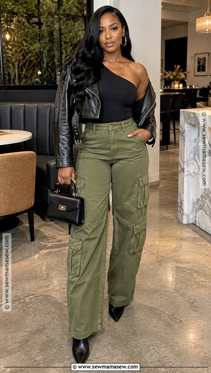 Olive Green Cargo Pants Fall Birthday Outfit - 25 fall birthday outfits for black women