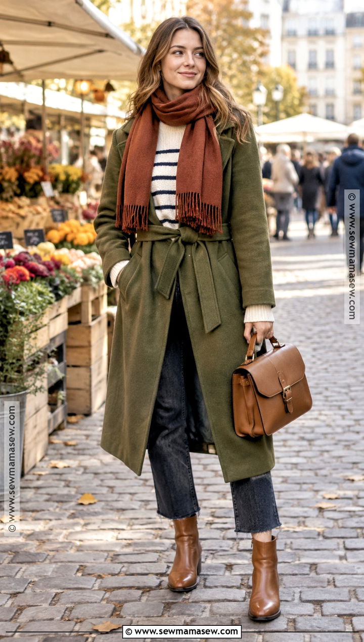 Olive Green Coat Outfit - 20 coat autumn ideas