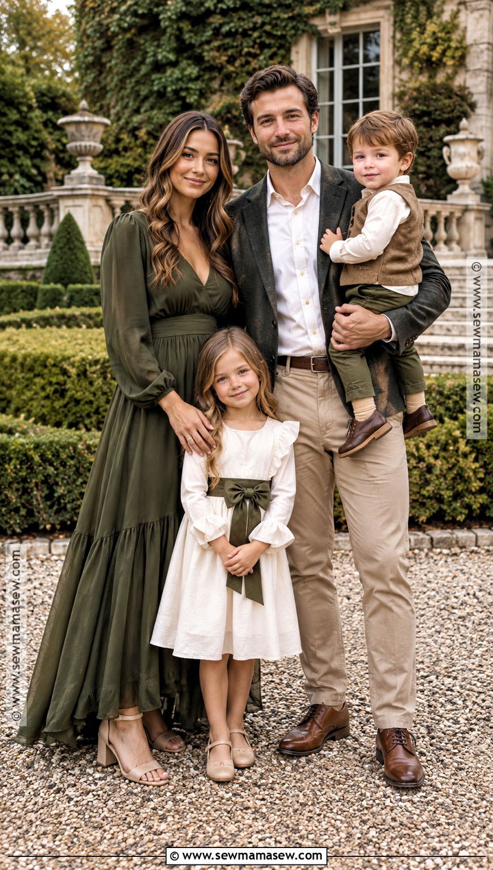 Olive Green Dressy Family Outfit - 15 fall family photos outfits olive green