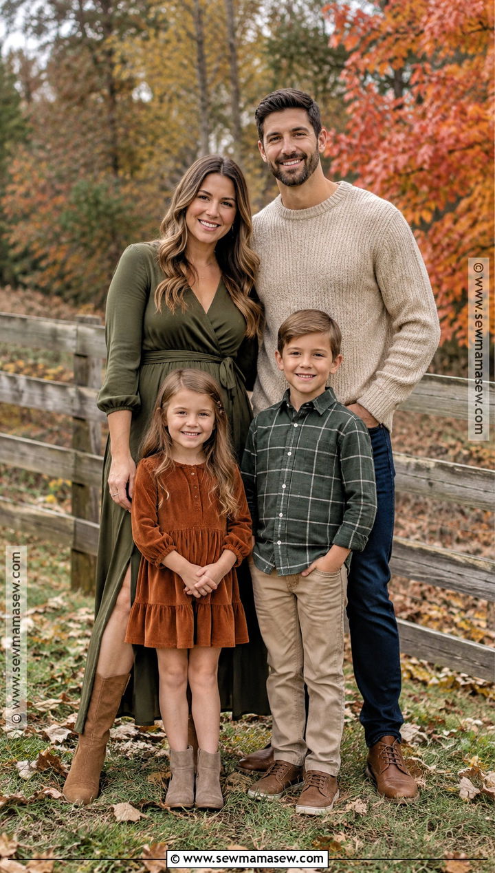 Olive Green Fall Family Picture Outfits - 15 colors to wear for fall family pictures ideas