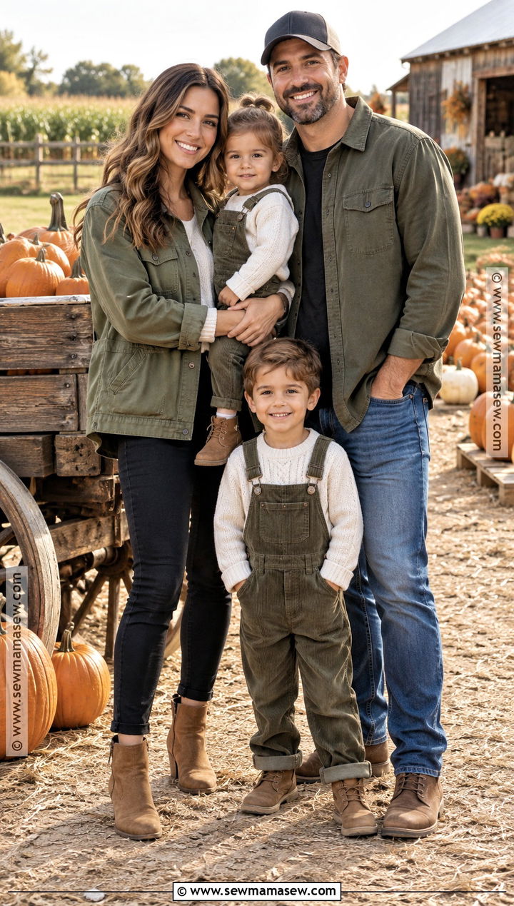 Olive Green Family Pumpkin Patch Outfit - 20 pumpkin patch outfit ideas for family