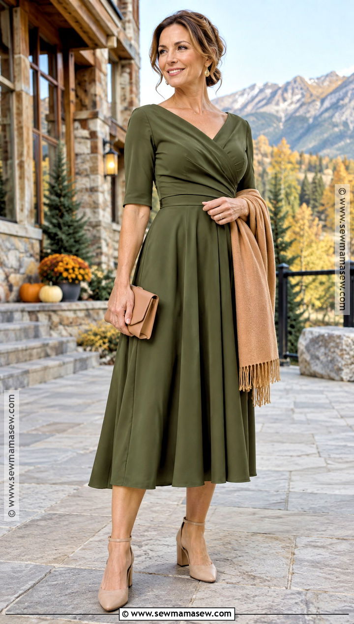 Olive Green Mother Of The Bride Dress - 25 fall mother of the bride dresses rustic