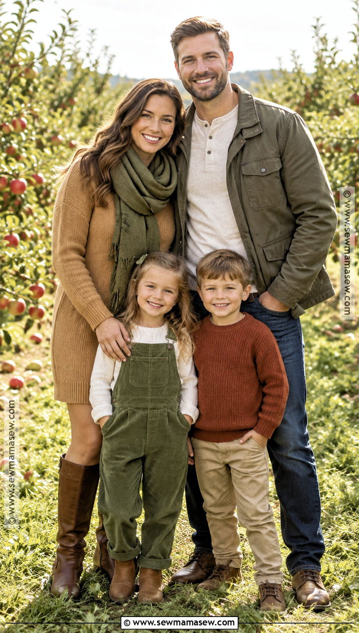Olive Green Overalls Family Outfit - 20 Fall Family Pictures Outfits Olive Green