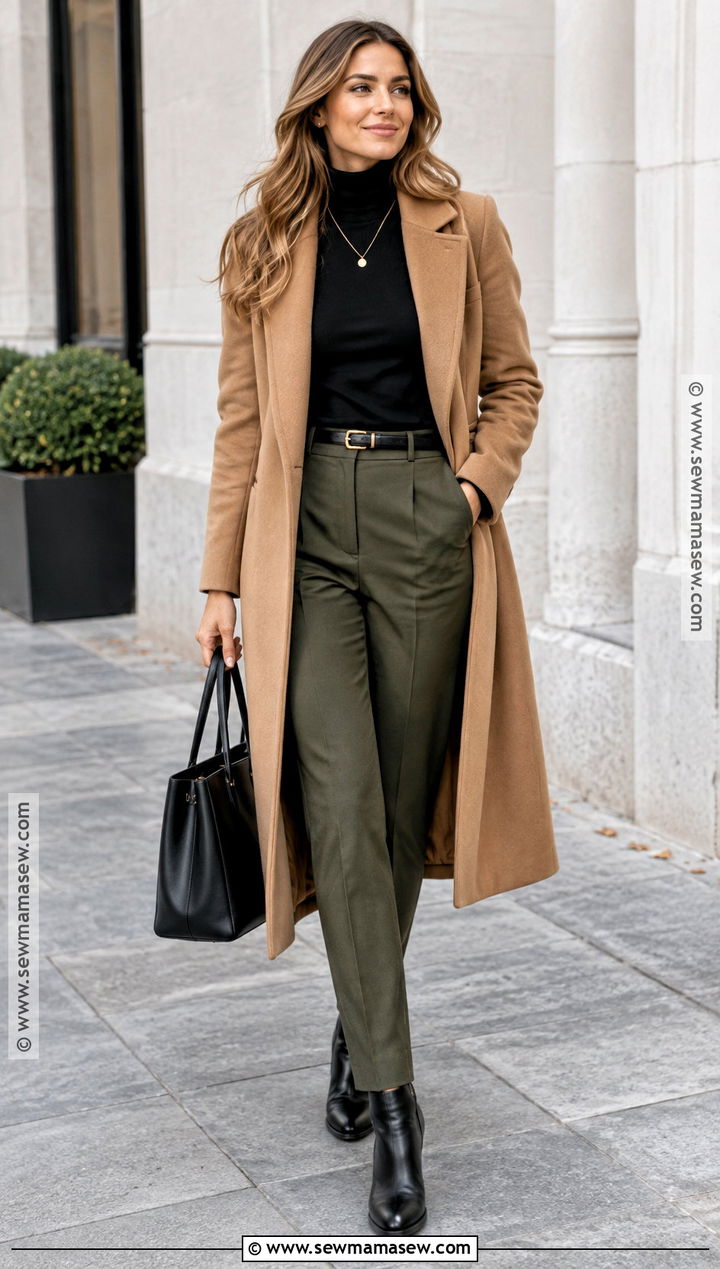 Olive Green Pants With Black Turtleneck - 20 Olive Green Pants Outfit Fall