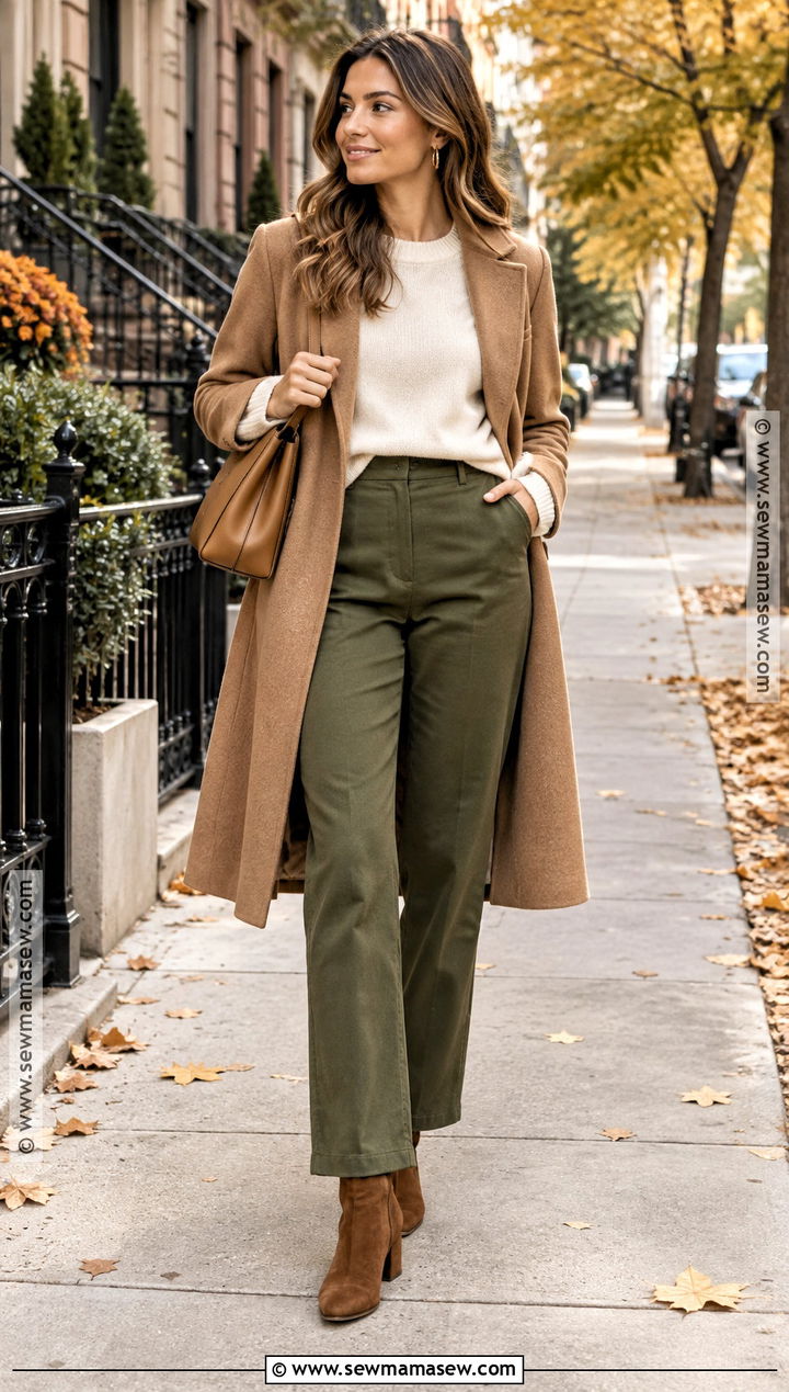 Olive Green Pants With Cream Sweater - 20 Olive Green Pants Outfit Fall