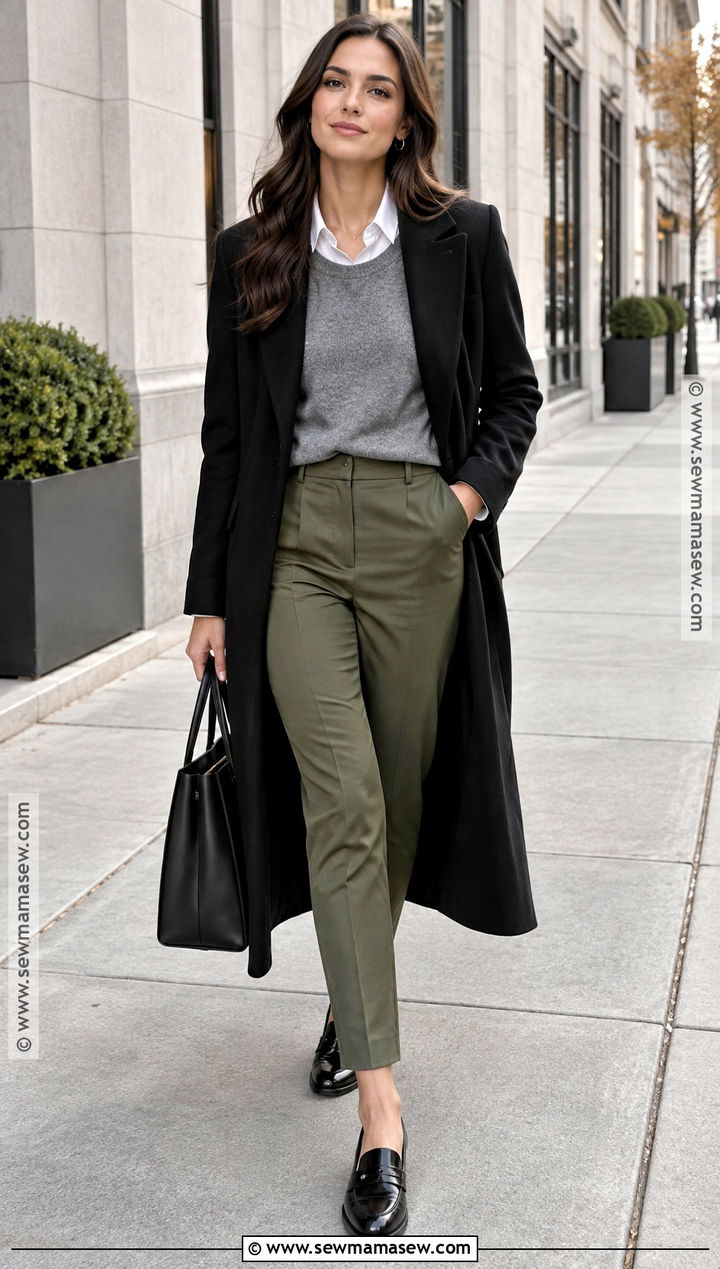 Olive Green Pants With Gray Sweater - 20 Olive Green Pants Outfit Fall
