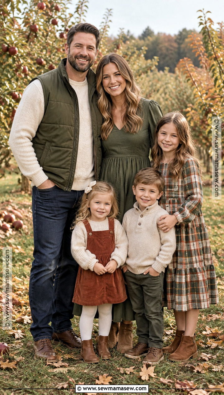 Olive Green Plaid Fall Family Photo Outfits - 20 green fall family photo outfits
