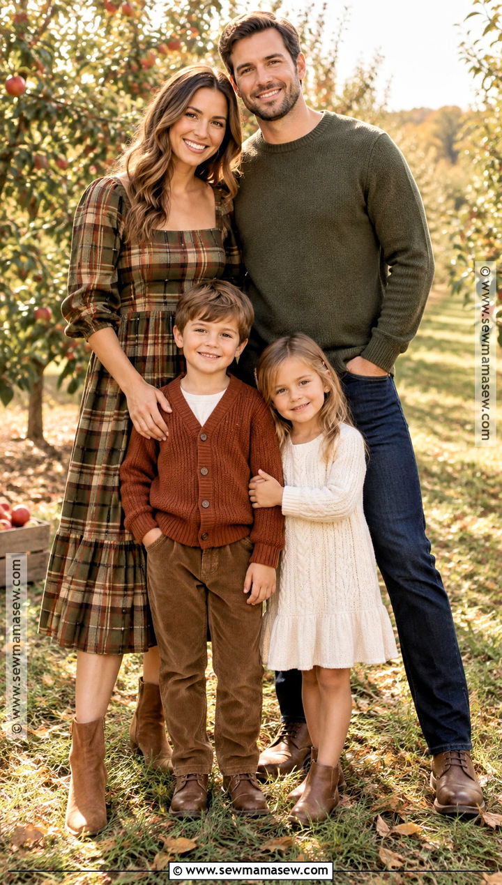 Olive Green Plaid Family Outfit - 15 fall family photos outfits olive green
