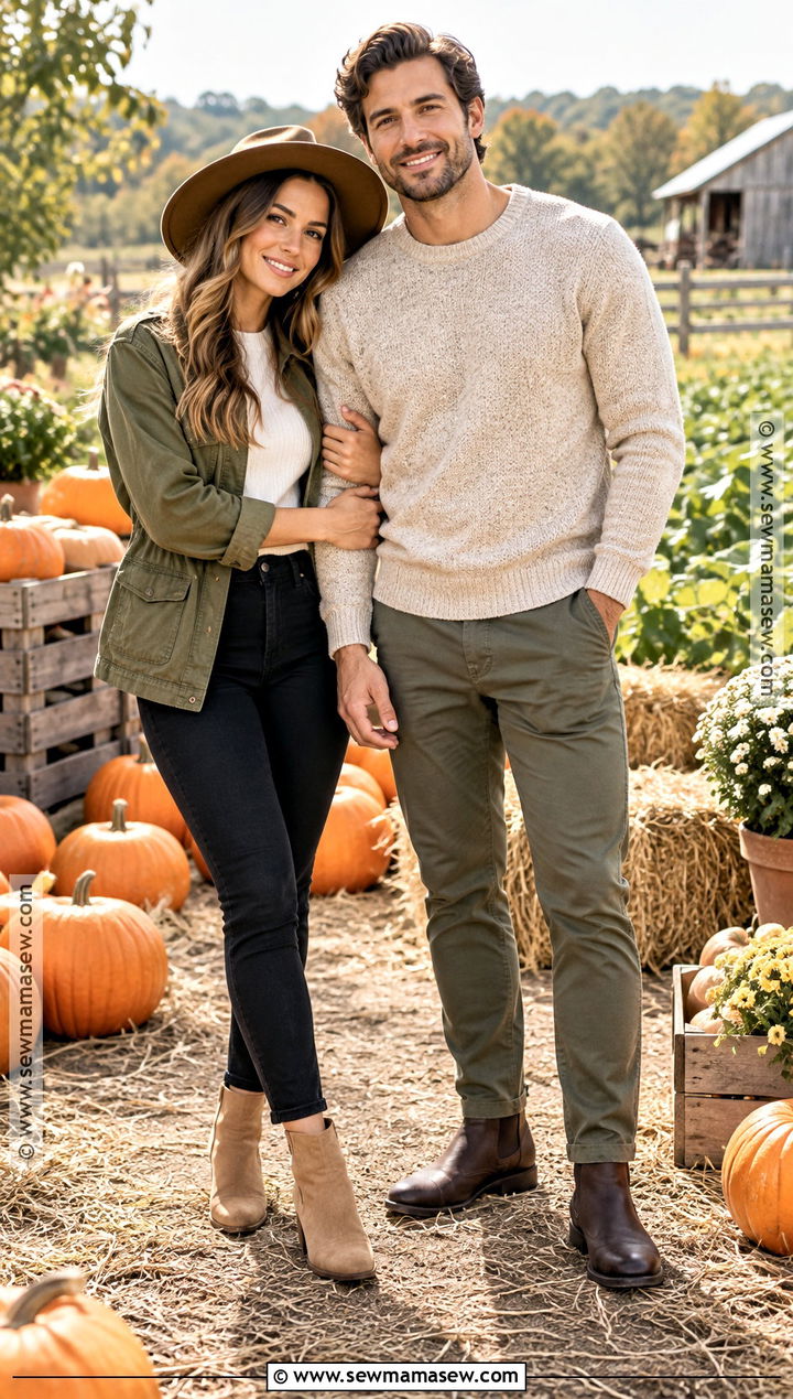 Olive Green Pumpkin Patch Couple Outfit - 25 Pumpkin Patch Couple Outfit Ideas