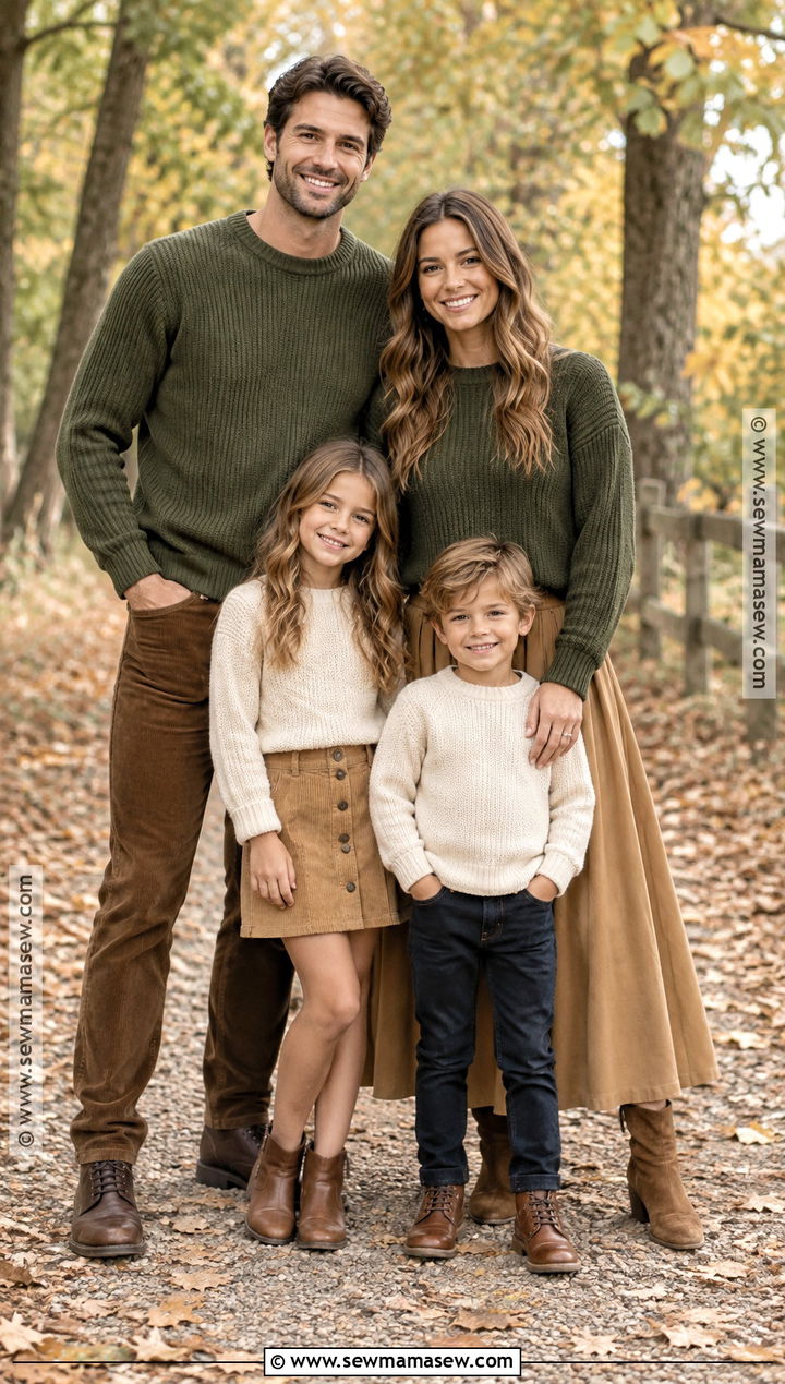 Olive Green Sweater Family Outfit - 15 fall family photos sweaters