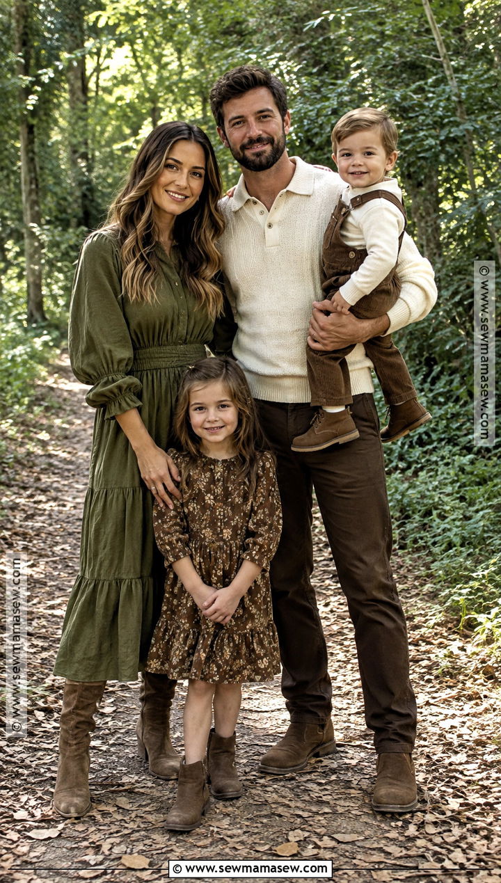 Olive Green and Chocolate Brown Family Picture Outfit - 15 family picture outfits september
