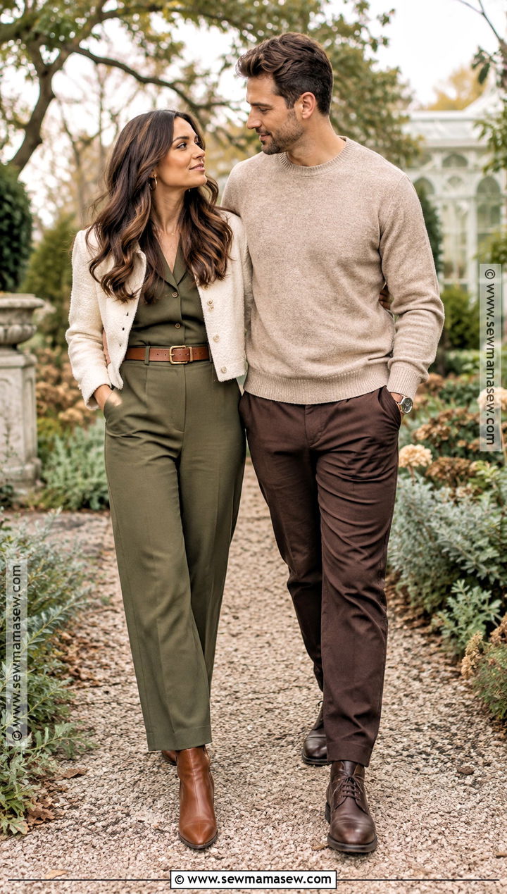Olive Jumpsuit Fall Engagement Outfit - 15 Outfits For Fall Engagement Pictures