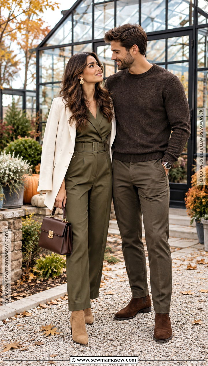 Olive Jumpsuit Fall Engagement Outfit - 15 cute fall engagement outfits