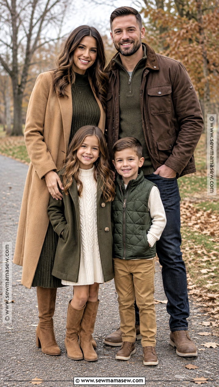 Olive Layered Fall Family Picture Outfits - 15 olive fall family picture outfits