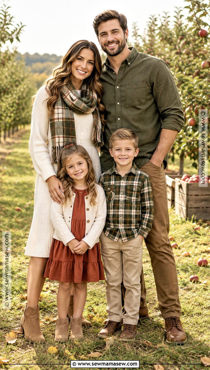 Olive Plaid Fall Family Picture Outfits - 15 olive fall family picture outfits