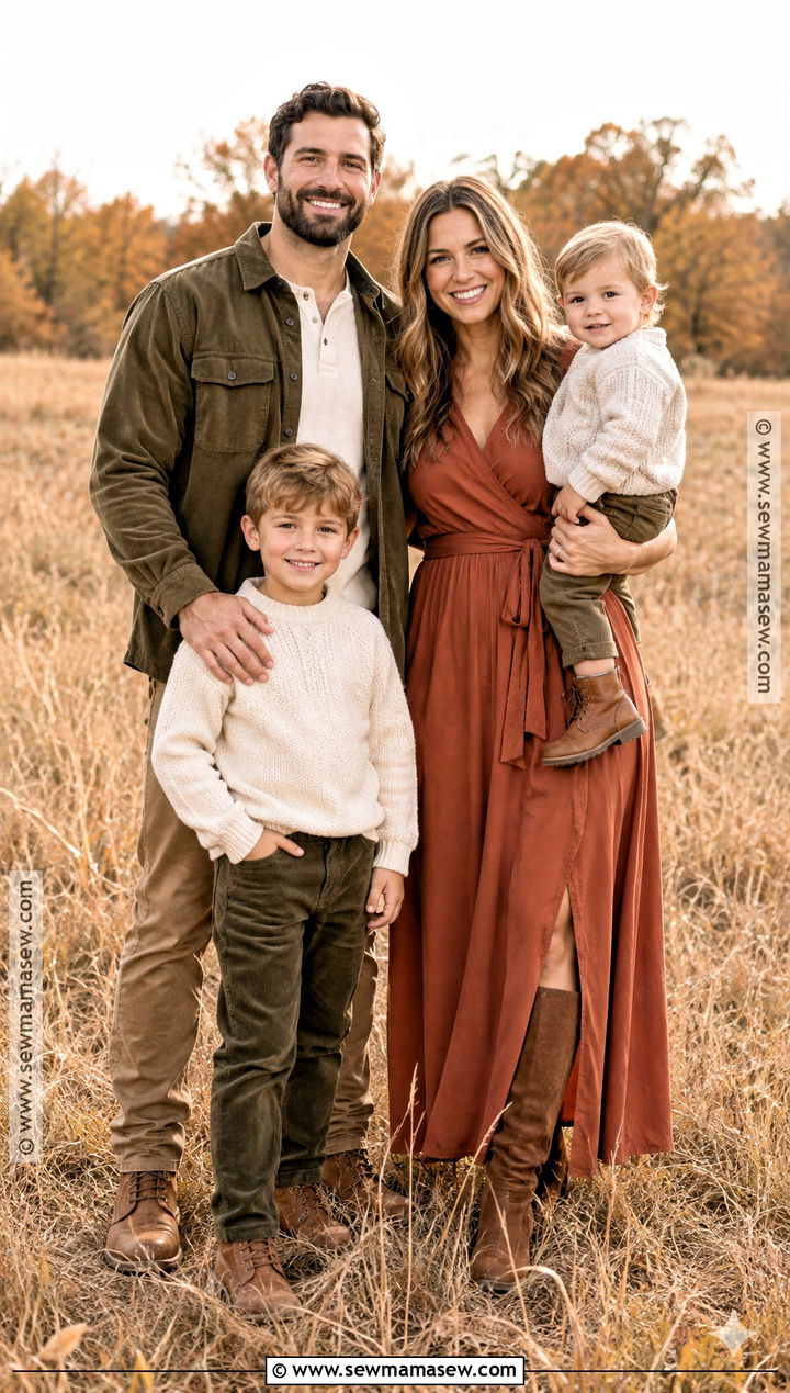Olive Rust And Beige Fall Family Outfit - 20 fall family outfit ideas