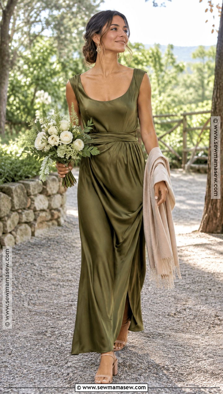 Olive Satin Fall Bridesmaid Dress - 15 Neutral Bridesmaid Dresses Fall