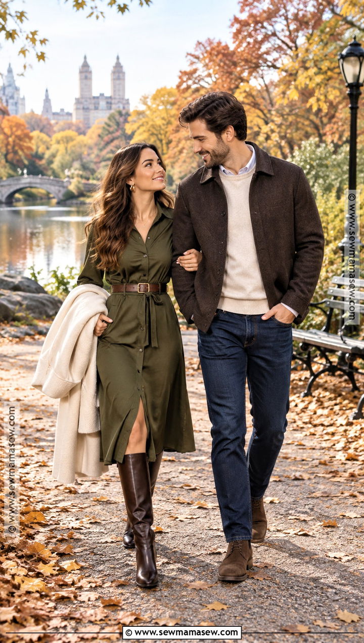 Olive Shirt Engagement Photo Dress - 15 engagement photos dress fall ideas