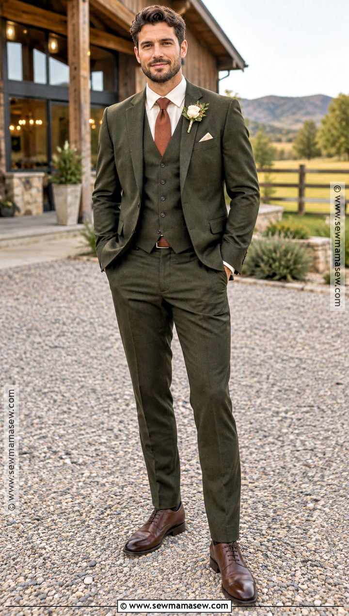 Olive Suit For A November Wedding - 15 november wedding groom attire ideas