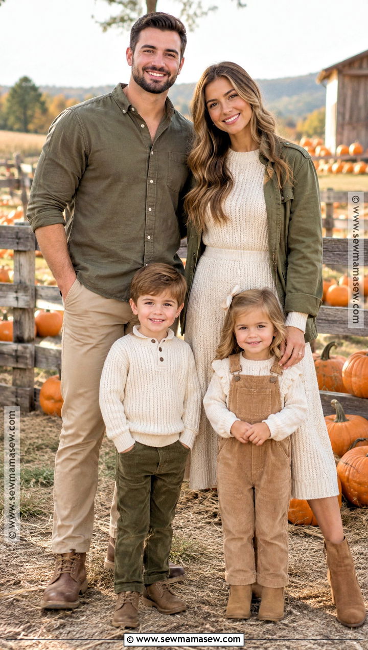 Olive Tan And Ivory Family Pumpkin Patch Outfit - 15 family pumpkin patch outfits