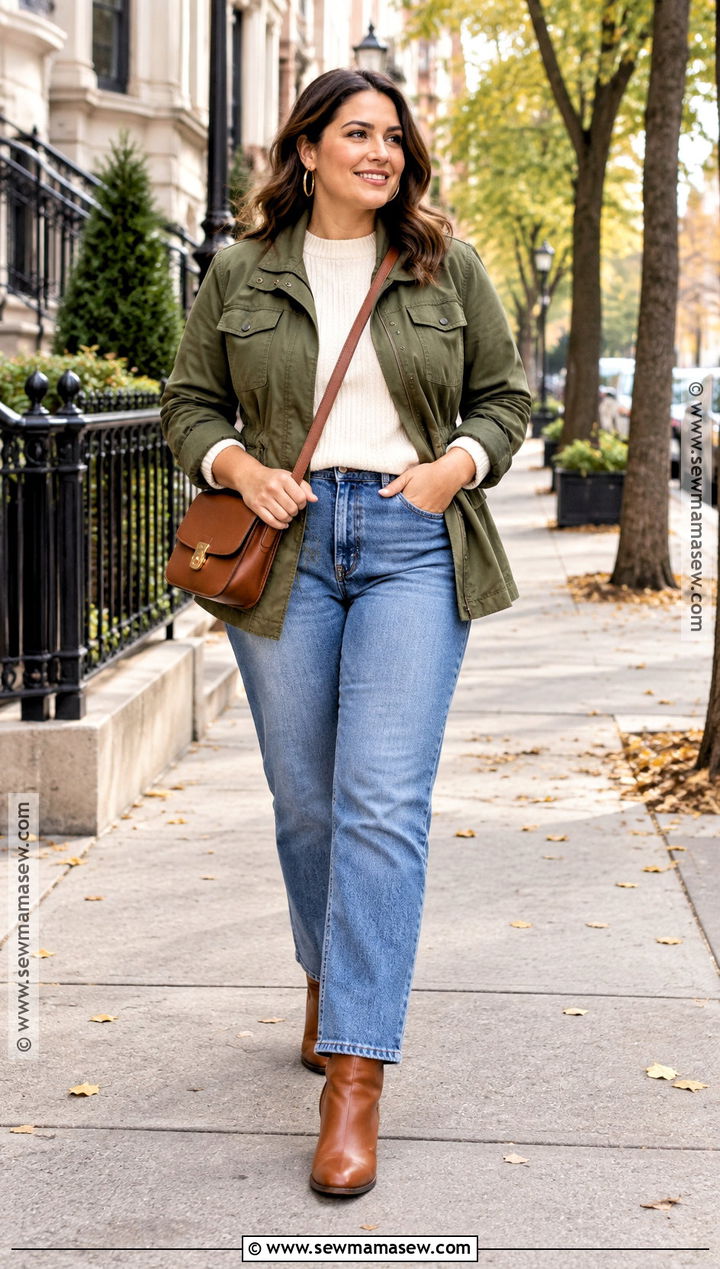 Olive Utility Jacket Fall Outfit - 25 earthy fall outfits