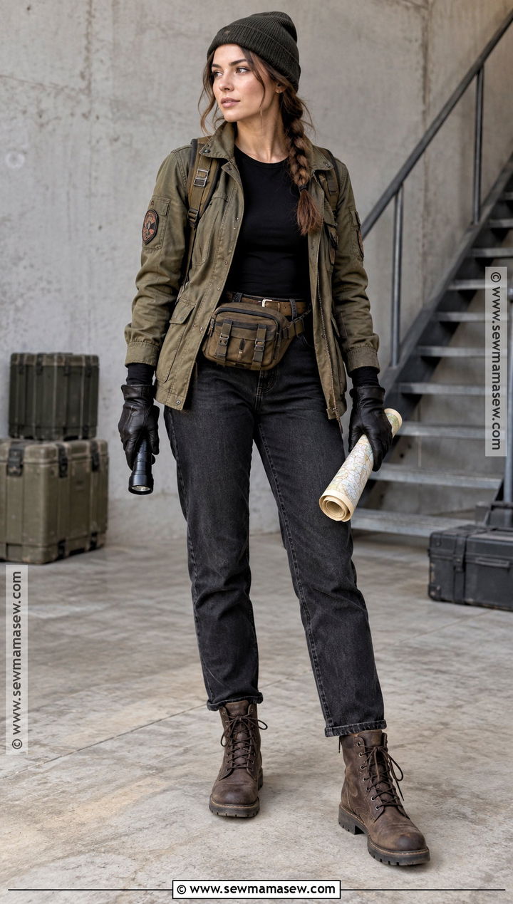 Olive Utility Jacket Outfit - 30 Zombie Apocalypse Aesthetic Outfits