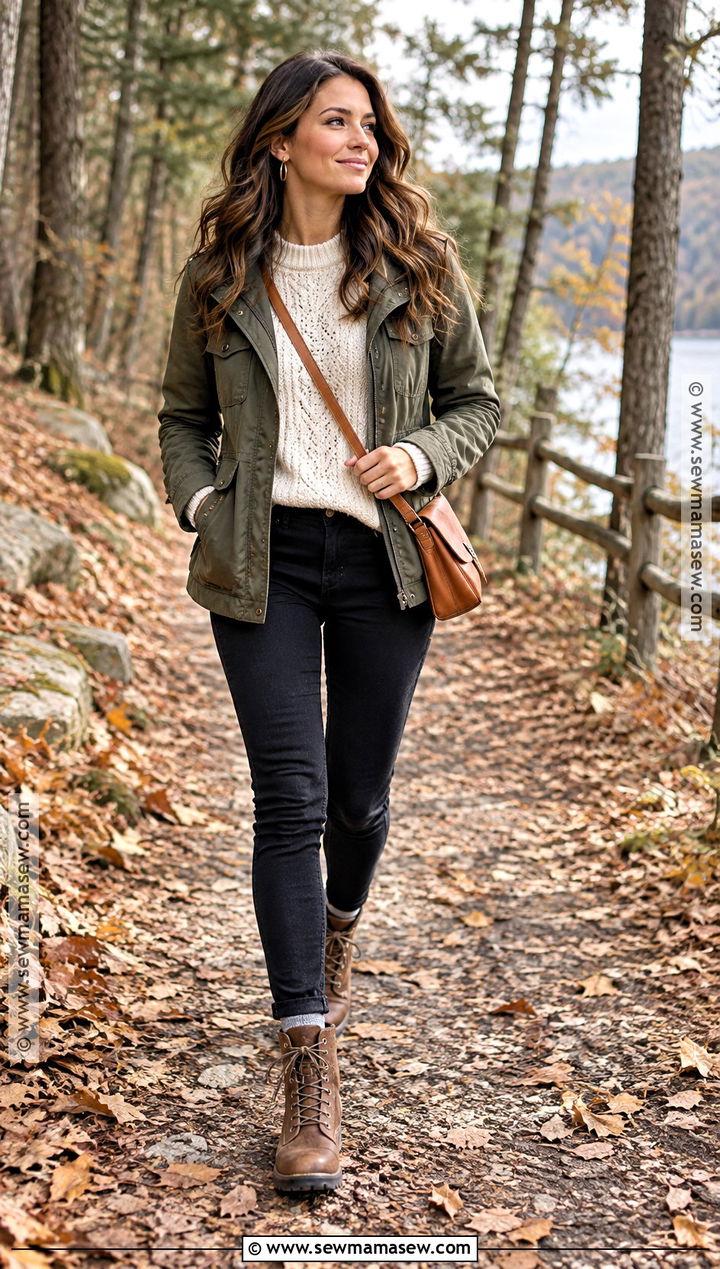 Olive Utility Jacket and Black Jeans Photo Shoot Outfit - 15 November Photo Shoot Outfits