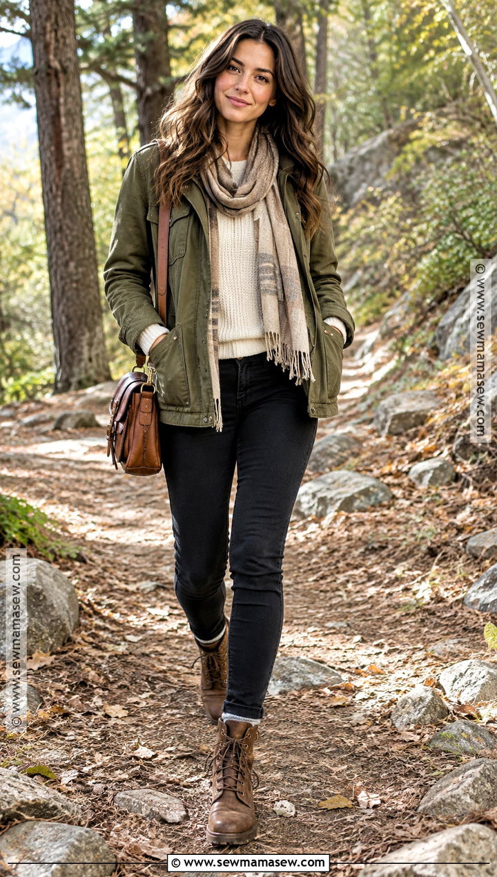 Olive Utility Jacket and Black Jeans Shoot - 15 Fall Fashion Shoot Ideas