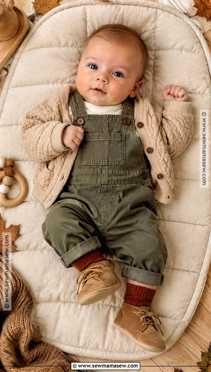 Olive Utility Romper Newborn Boy Outfit - 15 fall newborn outfits for boys