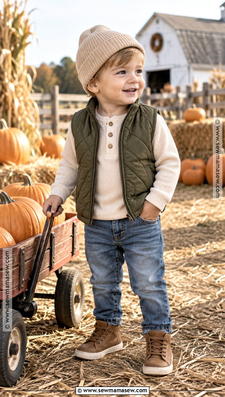 Olive Vest Pumpkin Patch Toddler Outfit - 20 Pumpkin Patch Toddler Outfit Ideas for Boys