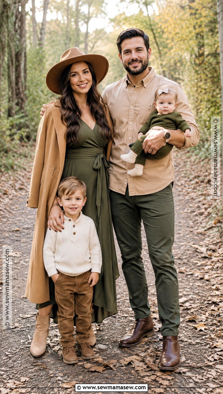 Olive and Camel Fall Family Outfit - 15 fall outfits for family pictures outside